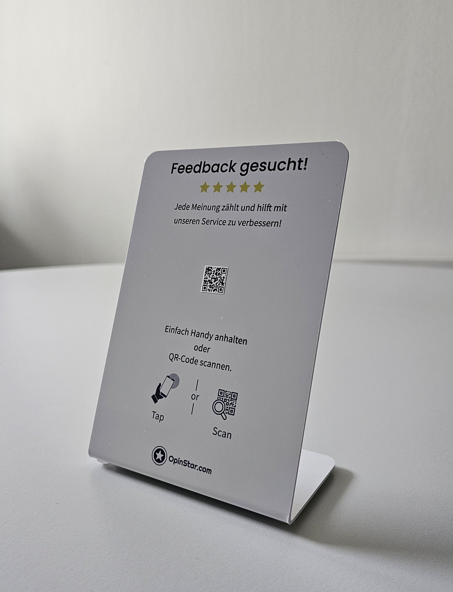 Tischaufsteller PVC gross weiss